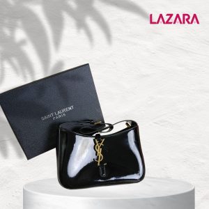 Glossy trendy black bag